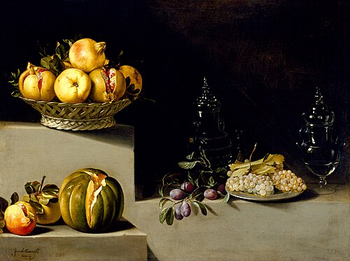 Still Life with Fruit and Glassware, 1626, Juan van der Hamen