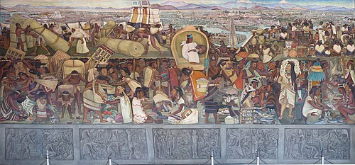 La Gran Tenochtitlan Vista Desde el Mercado de Tlatelolco, 1945, Diego Rivera