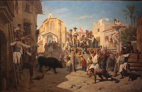 Novillada dans la province de Valence, 1866, Jules Worms