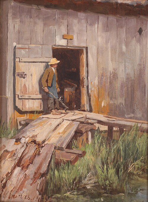 At the door, 1916, Jahn Ekenaes