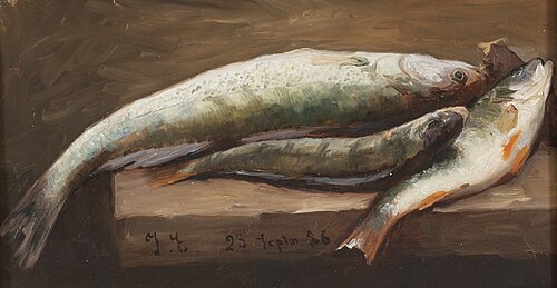 Still life with fish, 1886, Jahn Ekenaes