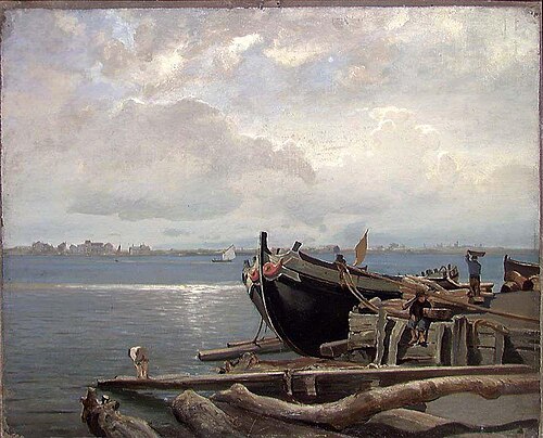 View from Chioggia near Venice, 1874, Johan Martin Nielssen