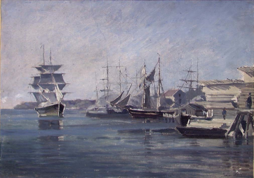 From the Harbour of Kristiansand, 1880, Johan Martin Nielssen