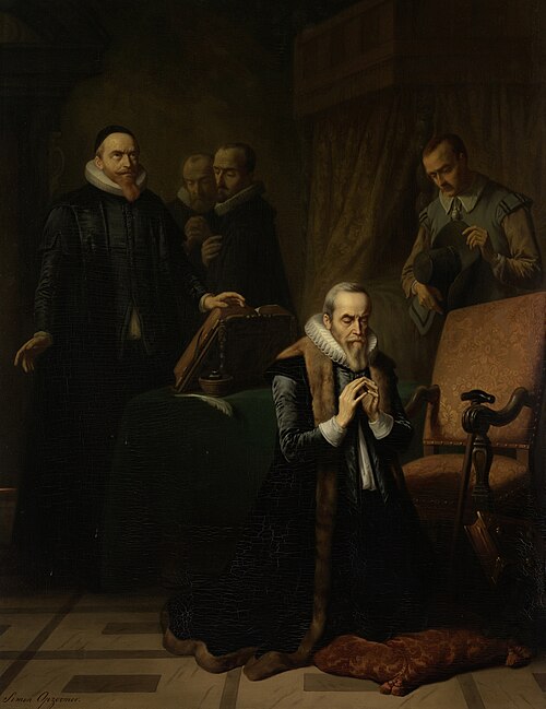 The final prayer of Johan van Oldenbarneveldt, 1850, Simon Opzoomer