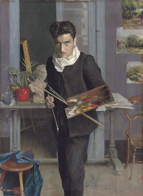 Autorretrato joven, 1898, Julio Romero de Torres