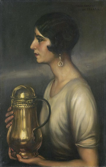 Young woman in profile, , Julio Romero de Torres