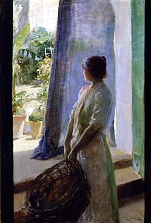 Mujer asomada a la puerta del jardín, , Julio Romero de Torres