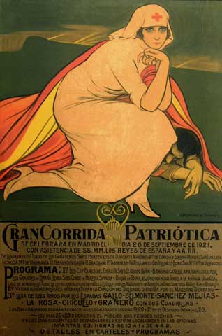 Cartel corrida benéfica de toros, 1921, Julio Romero de Torres