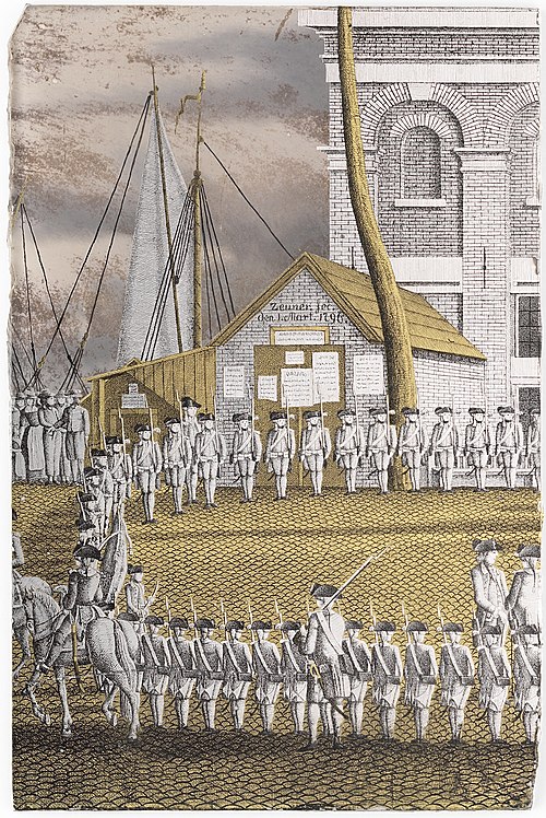 Cadets Lined up in front of the Het Zeerecht Building in Amsterdam, 1796, Jonas Zeuner