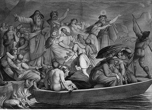 Götterszene aus der nordischen Mythologie, 1901, Julius Naue