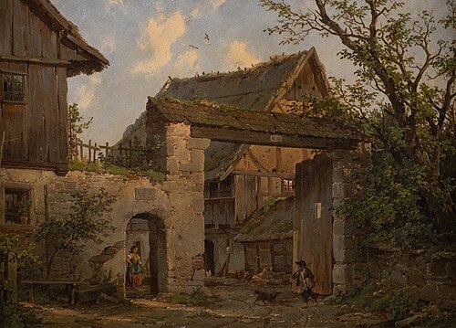 Farmstead in spring, , Carl Julius Leypold