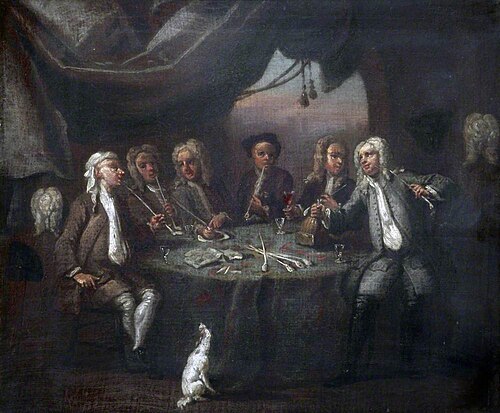 A Smoking Party, , William Hogarth