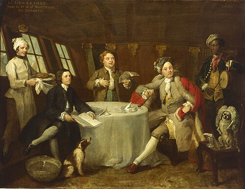Captain Lord George Graham in his Cabin, 1745, William Hogarth