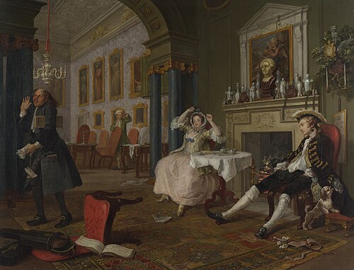 Marriage A-la-Mode: 2. The Tête à Tête, 1743, William Hogarth