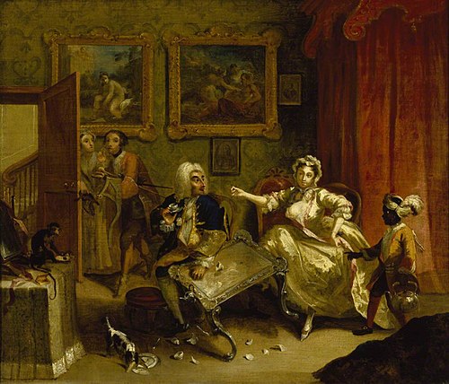 A Harlot's Progress: Quarrels with her Jewish Protector, 1743, William Hogarth