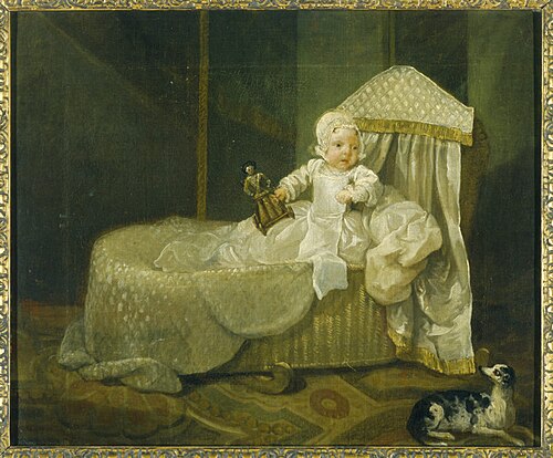 Gerard Anne Edwards Hamilton (1732–1773) in his Cradle, 1732, William Hogarth