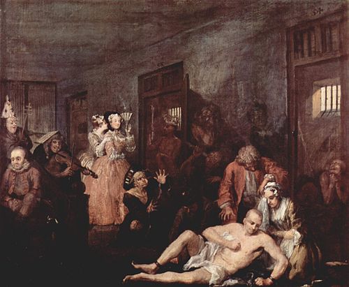 The Madhouse, 1734, William Hogarth