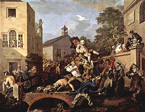 Chairing the Member, 1754, William Hogarth