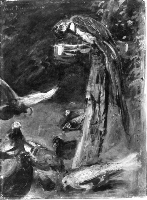 Papageien (Ölskizze), , Paul Friedrich Meyerheim