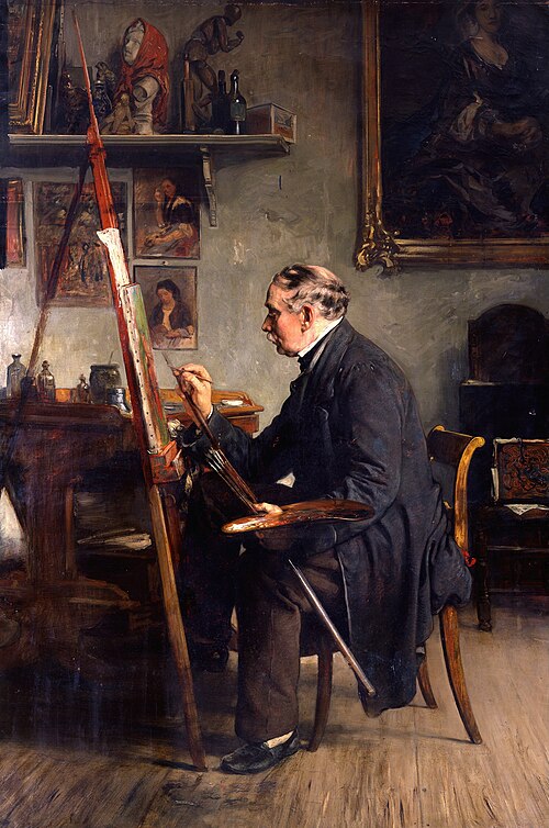 Eduard Meyerheim in seinem Atelier, 1877, Paul Friedrich Meyerheim