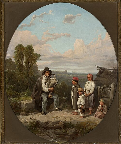 Bagpipe player, 1858, Joseph Szermentowski