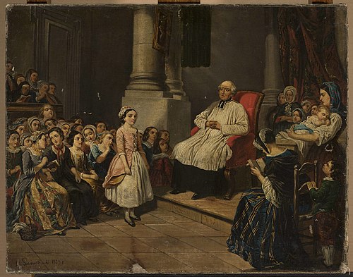 Catechism lesson, 1859, Joseph Szermentowski