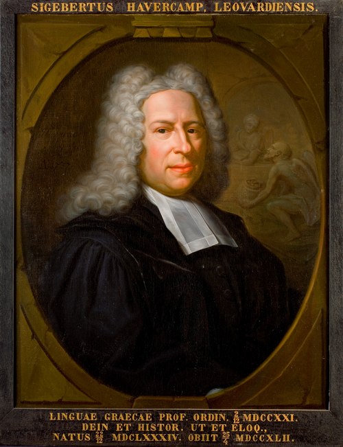 Portret van Sigebertus Havercamp, hoogleraar Grieks, Historie en Welsprekendheid te Leiden, 1737, Hieronymus van der Mij