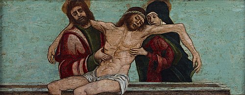 Pietà with Saint John the Evangelist, 1455, Giovanni Bellini
