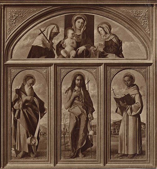 Altartafel mit drei Heiligen, 1490, Giovanni Bellini