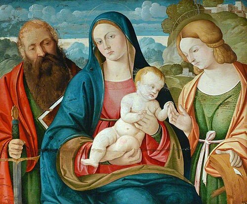 The Madonna and Child with Saint Paul and Saint Catherine, , Giovanni Bellini