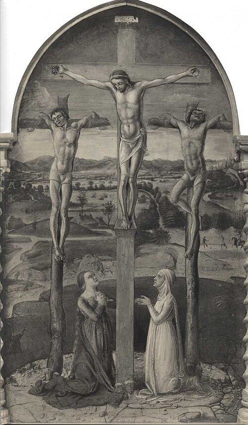 Crocifissione di Cristo con santa Maria Maddalena e donatrice, , Giovanni Bellini
