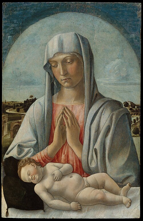 Madonna Adoring the Sleeping Child, 1455, Giovanni Bellini