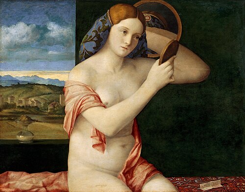 Naked Young Woman in Front of the Mirror, 1515, Giovanni Bellini
