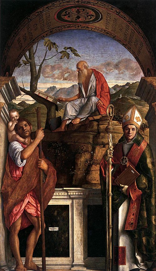 Saints Christopher, Jerome and Louis of Toulouse, 1513, Giovanni Bellini