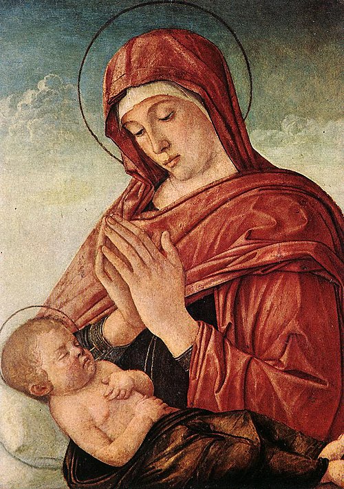 Madonna Adoring the Sleeping Christ Child, 1475, Giovanni Bellini