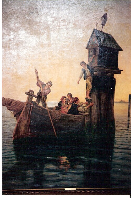 Lighthouse in the lagoon of Venice, 1926, Pietro Gabrini