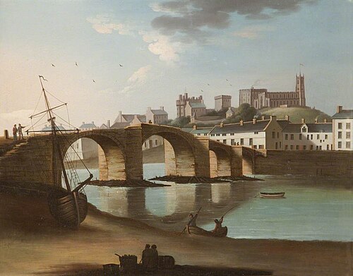 Lancaster Castle from the River Lune, 1790, Robert Salmon