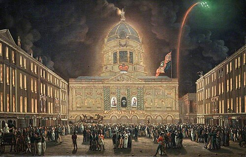 Liverpool Town Hall Illuminated, 1806, 1807, Robert Salmon