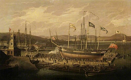 Launch of the 'Christian', 1818, Robert Salmon