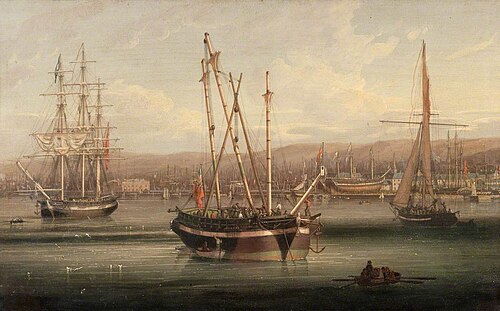 Shipping off Greenock, 1818, Robert Salmon