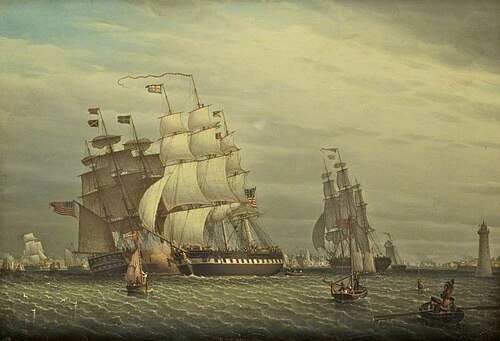 American Ships in the Mersey Off Liverpool, 1828, Robert Salmon