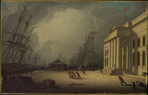The Custom House at Greenock, Scotland, 1828, Robert Salmon