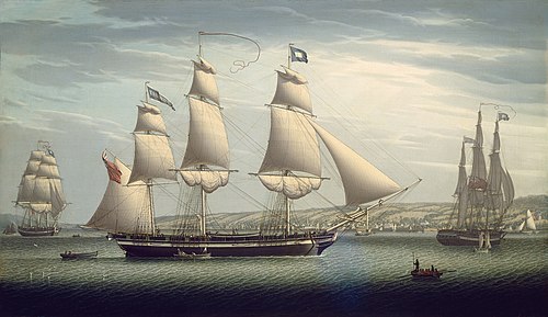 The Ship "Favorite" Maneuvering Off Greenock, 1819, Robert Salmon