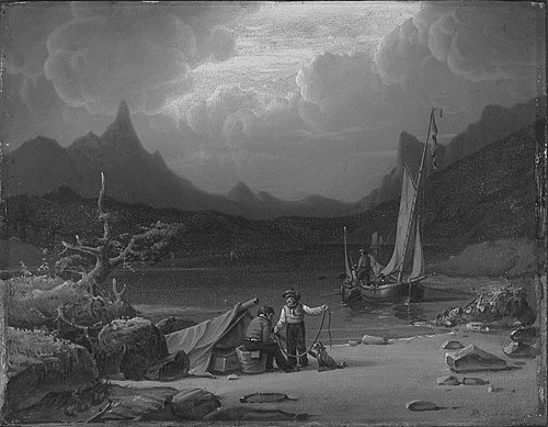 Shore and Figures, 1832, Robert Salmon