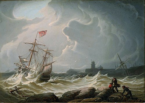 Ship in Storm, 1828, Robert Salmon
