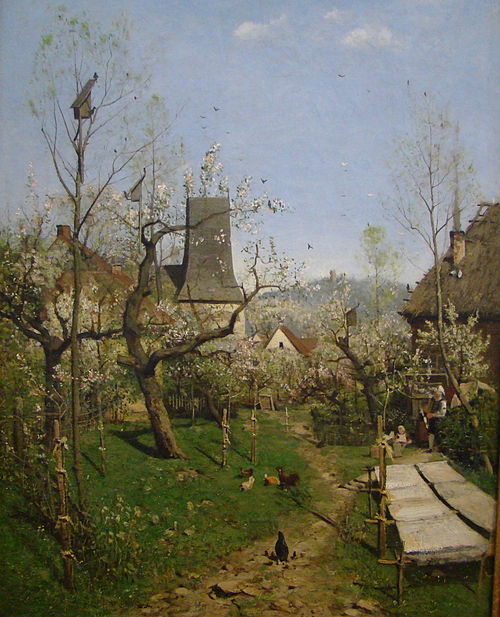Frühling auf dem Dorf, 1872, Karl Buchholz