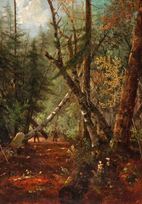 Forest Scene (Portaging), 1871, Nelson Augustus Moore