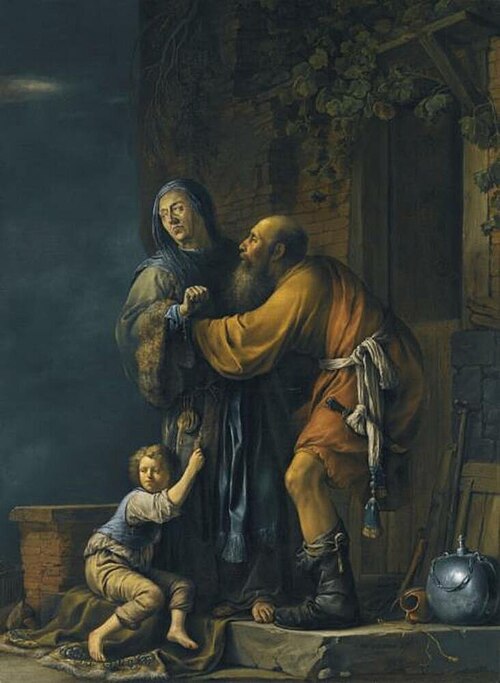 Abraham pleading in vain on behalf of Hagar to Sarah (Genesi 21:9-11), 1631, Willem Bartsius