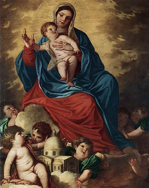 The Madonna with Design of a Shrine, 1630, Alessandro Varotari