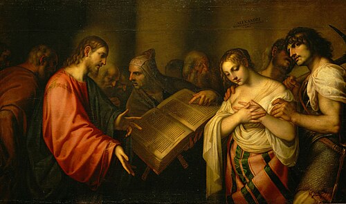 Le Christ et la femme adultère, 1630, Alessandro Varotari